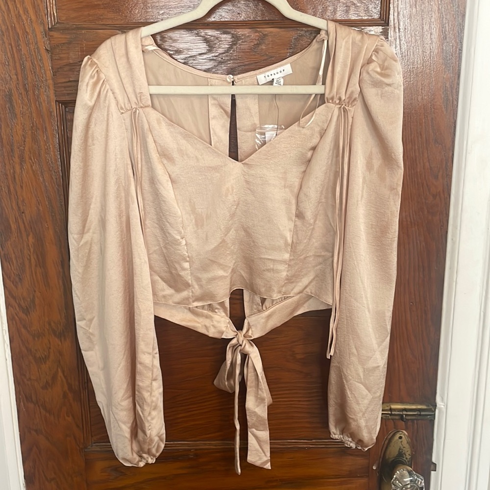 NEVER WORN! Tags on. Topshop blouse with open back detail